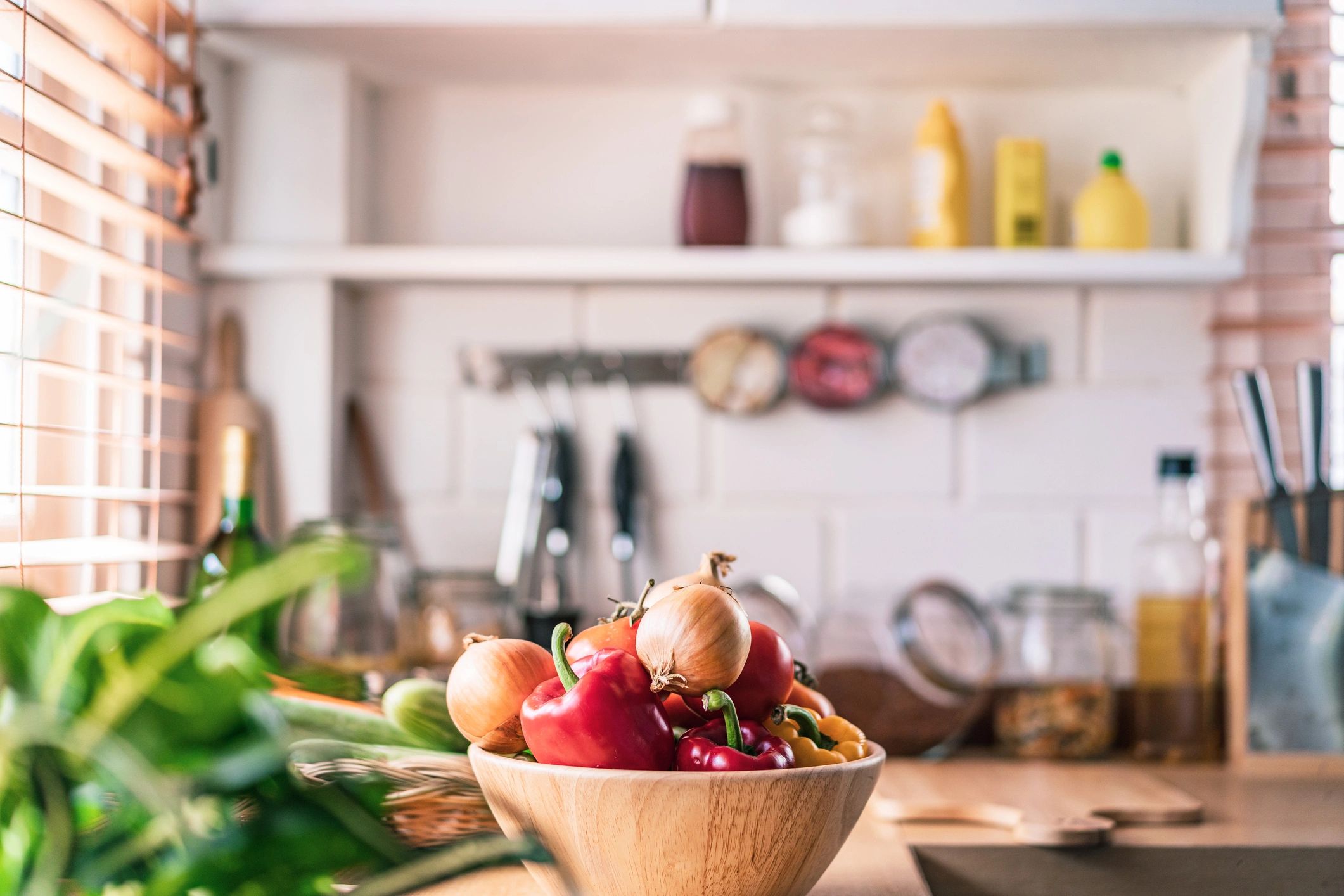 Fresh vegetables in a homestead kitchen